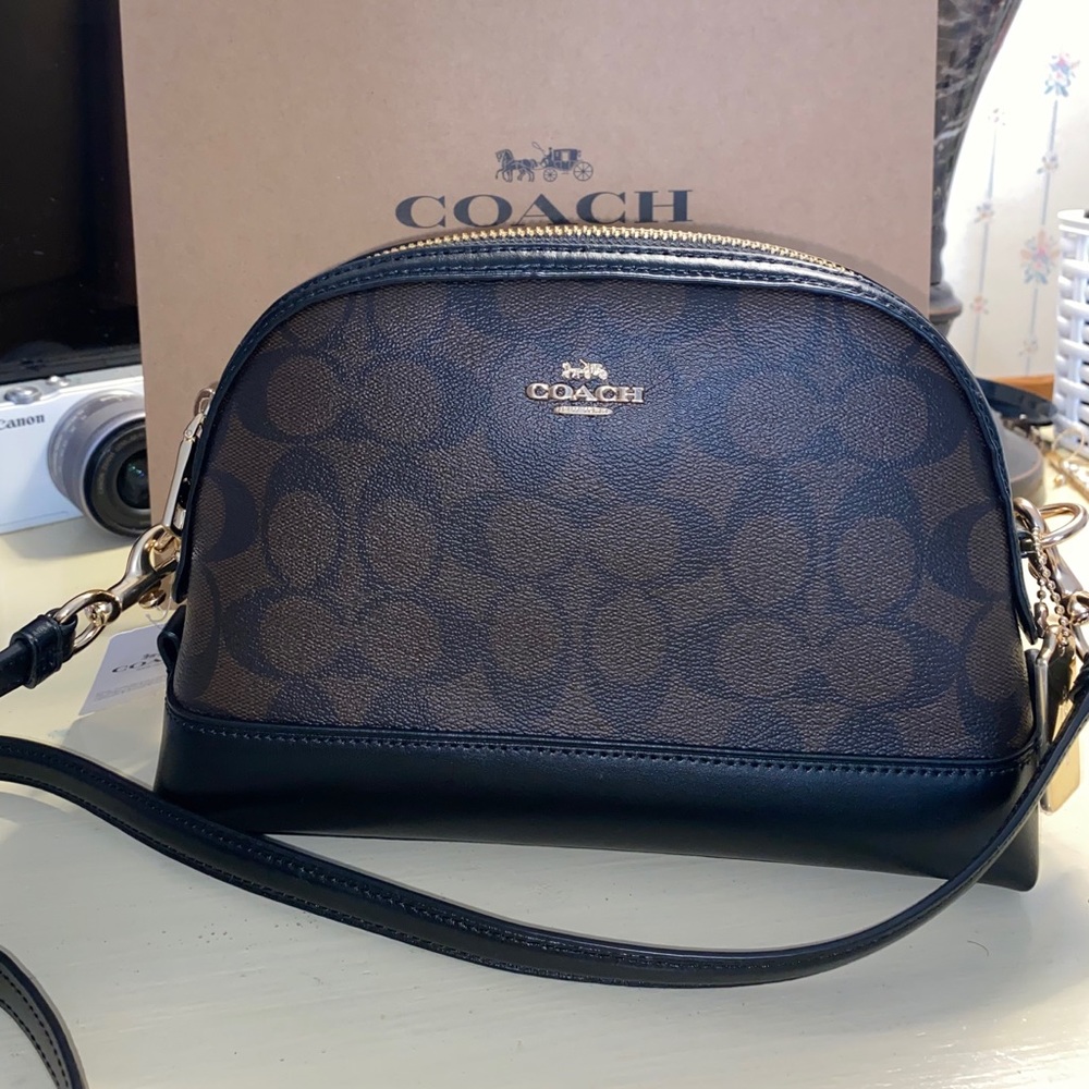Nwt! Coach Dome crossbody signature canvas